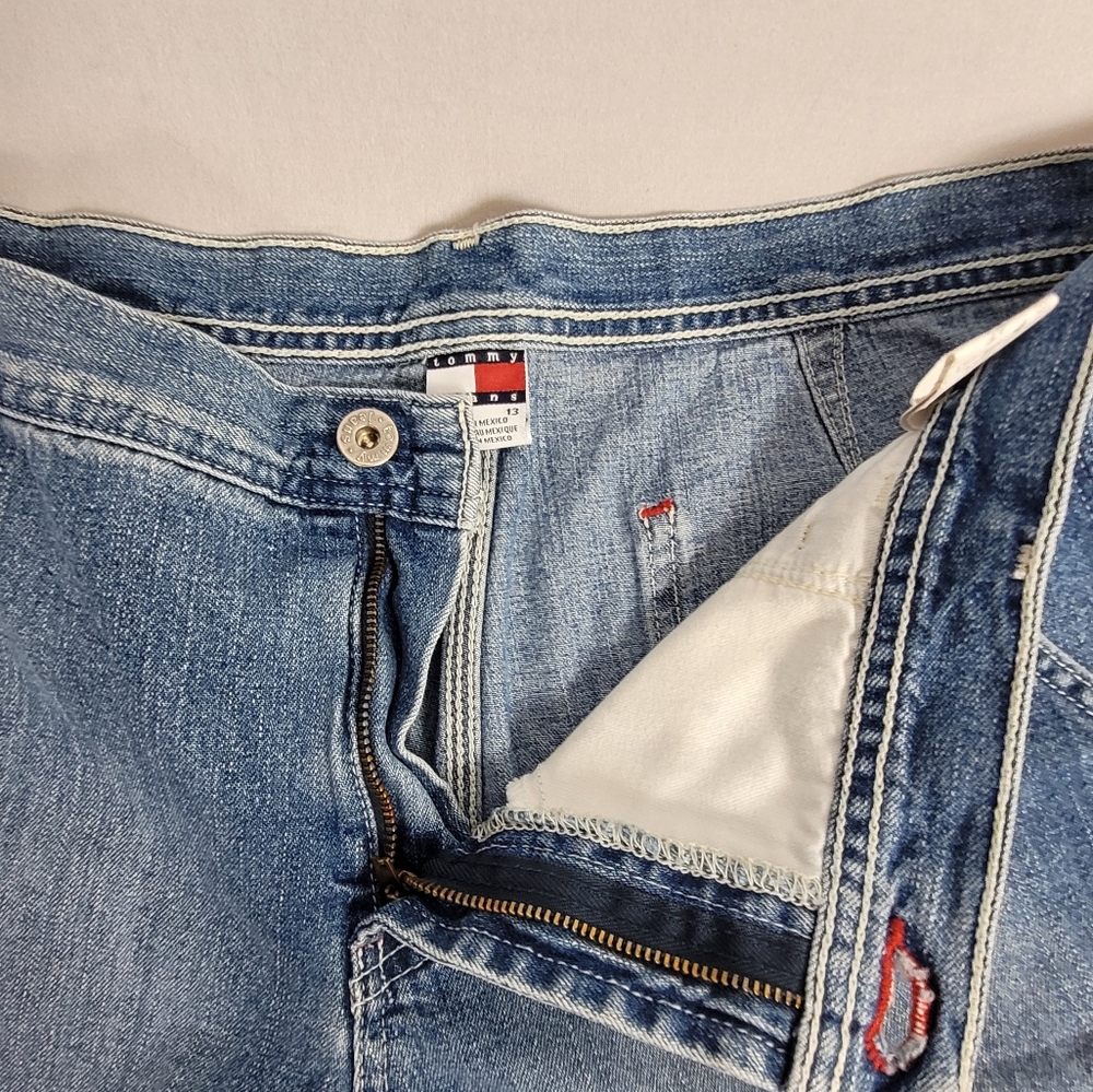 Vintage 90s Tommy Hilfiger Spellout Carge Jeans Size 13 - Picture 11 of 16